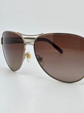 Tory Burch TY6051 Gold Olive Horn Polarized Brown Gradient Aviator Sunglasses